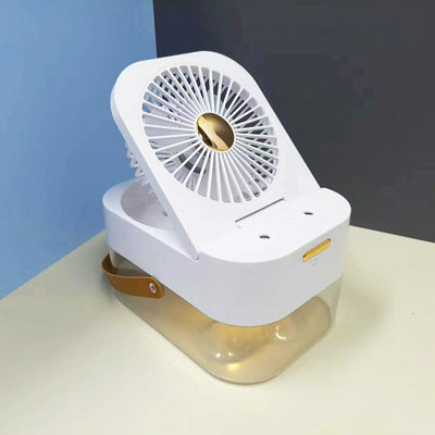 3-in-1 Portable USB Fan with Humidifier & Night Light for Cool Comfort Anywhere