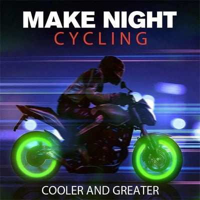LED Glowing Tire Valve Caps – 4PCS Luminous Car Wheel Lights for Night Driving