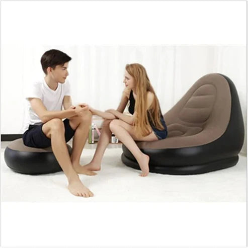 Inflatable Lounge Chair with Ottoman – Ergonomic Design for Indoor & Outdoor Comfort