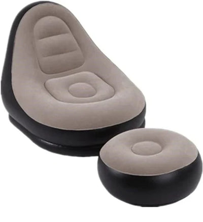 Inflatable Lounge Chair with Ottoman – Ergonomic Design for Indoor & Outdoor Comfort