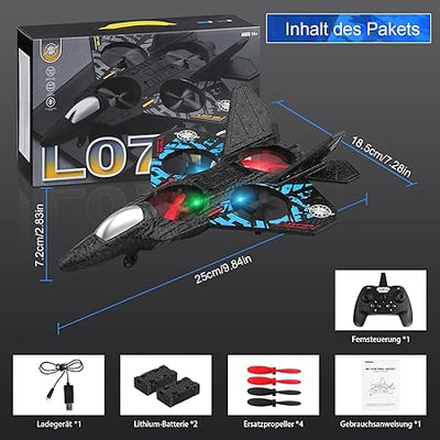 LOZ12 Remote Control Fighter Jet with Lights – High-Speed Flying RC Airplane