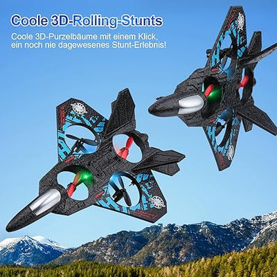 LOZ12 Remote Control Fighter Jet with Lights – High-Speed Flying RC Airplane