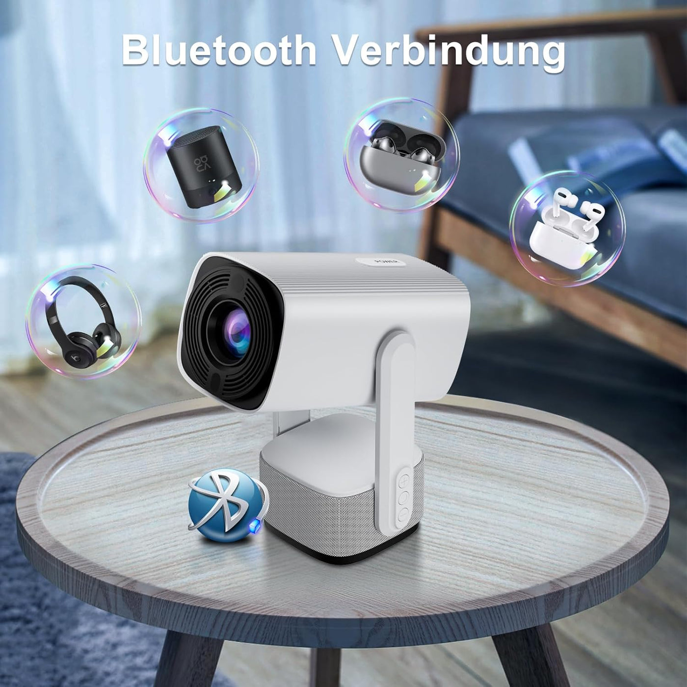 Wireless Karaoke Speaker with Dual Mics & Colorful LED Light Display