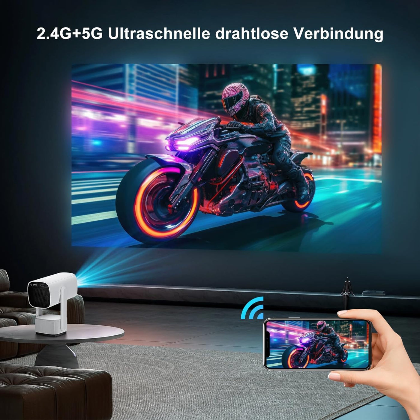 Wireless Karaoke Speaker with Dual Mics & Colorful LED Light Display