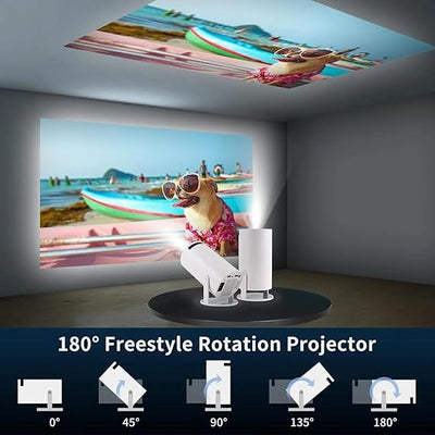 Mini LED Projector with Dual Wireless Gamepads and Remote Control Function