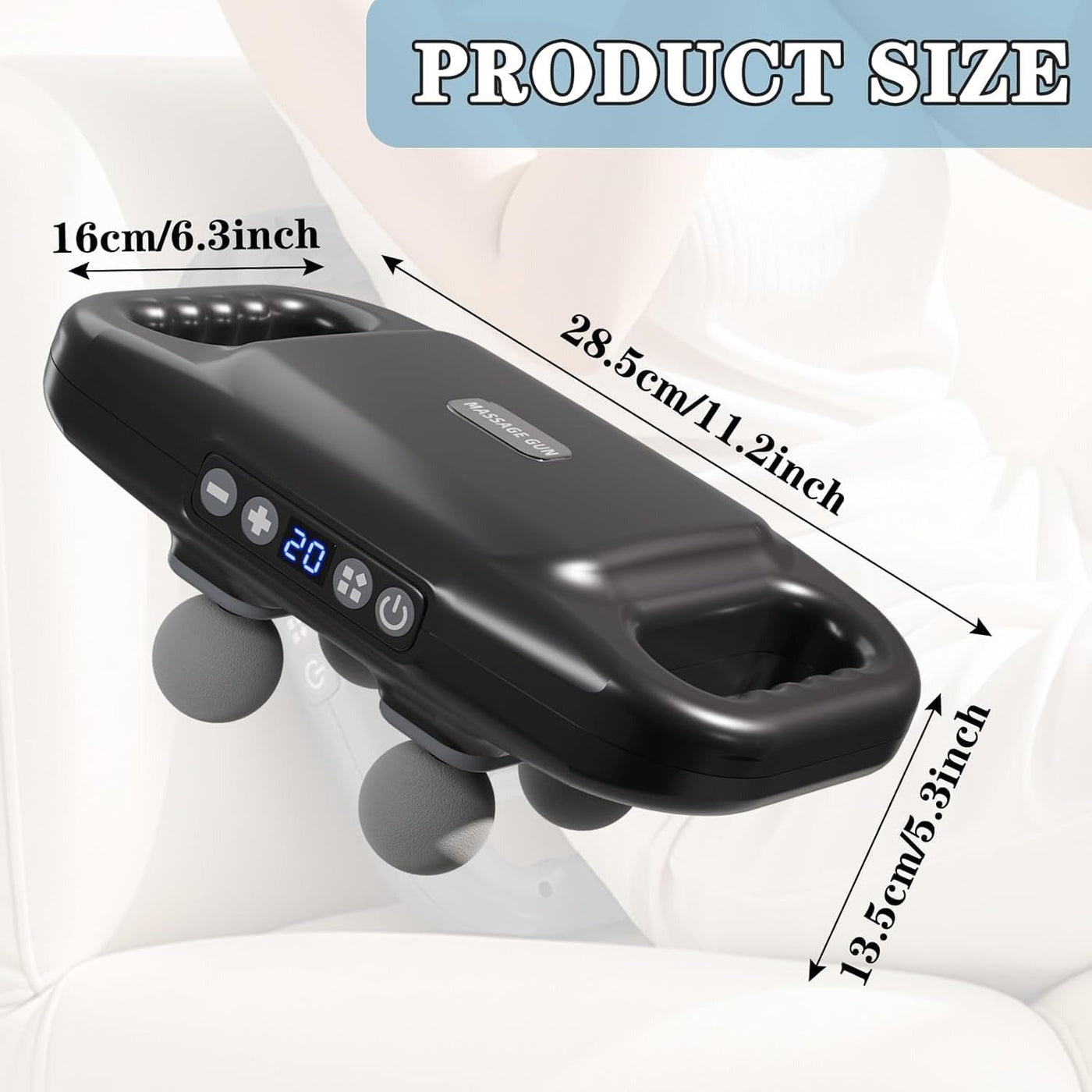 Deep Tissue Electric Back Massager with Heat – Portable Handheld Body Muscle Pain Relief Device