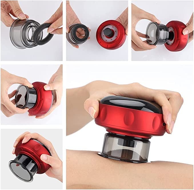Smart Electric Cupping Therapy Massager with Red Light & Heat – Rechargeable Body Relaxation Device