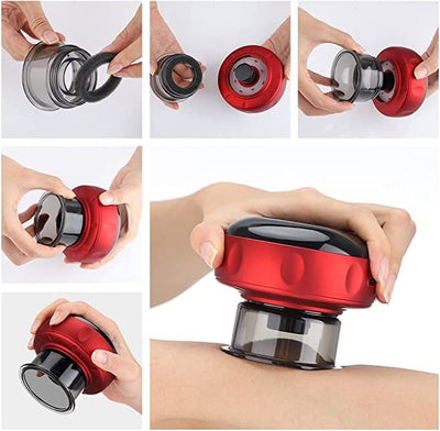 Smart Electric Cupping Therapy Massager with Red Light & Heat – Rechargeable Body Relaxation Device