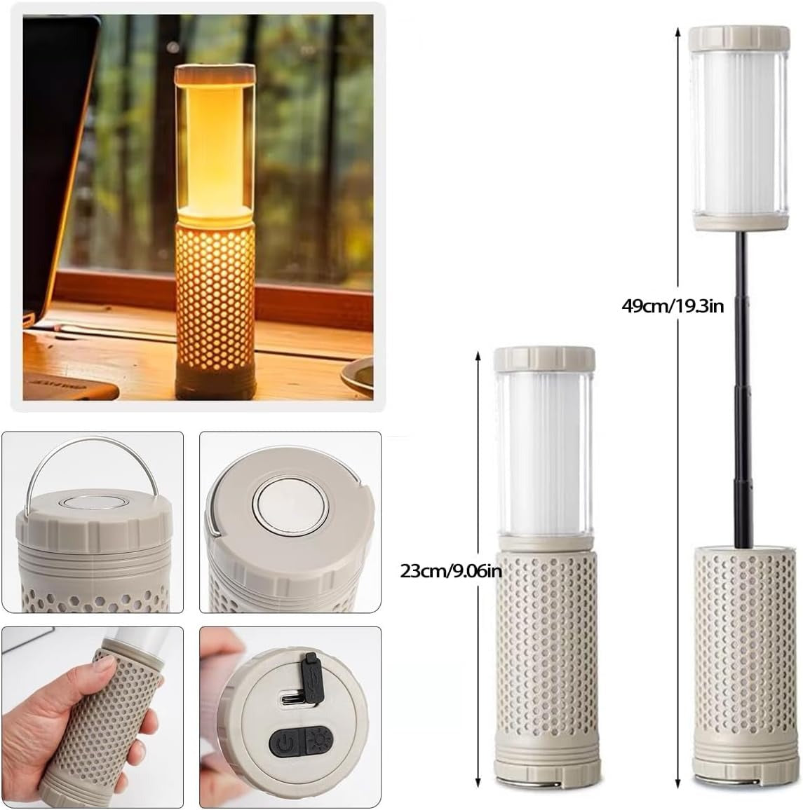 4-in-1 LED Portable Lantern – Hanging, Ambient, Lighthouse & Handheld Modes for Indoor/Outdoor Use