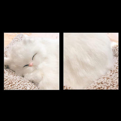 Lifelike Sleeping Cat Plush Toy – Realistic Breathing Pet for Stress Relief & Decor