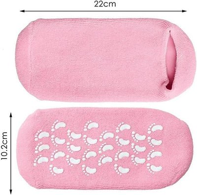 Moisturizing Gel Heel Socks for Cracked Feet & Dry Heels – Soft Cotton Spa Socks