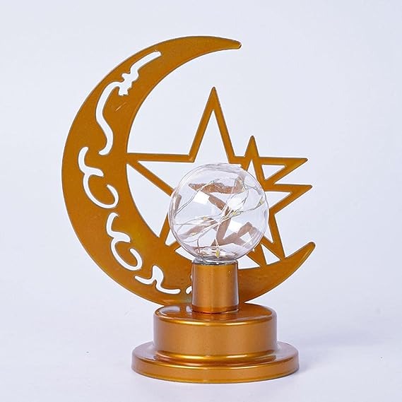 Decorative Ramadan Eid LED Table Lamp | Star, Crescent & Lantern Design for Home Decor