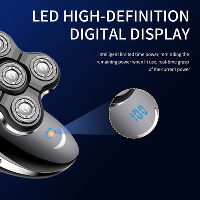 5-in-1 Electric Rotary Shaver Grooming Kit – Rechargeable Head, Beard & Face Care Set for Men
