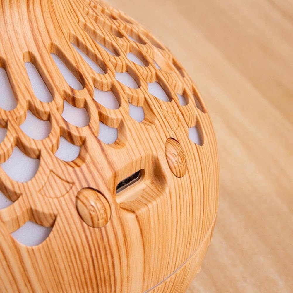 Elegant Wooden Aroma Diffuser Lamp with Soft Light for Eye Protection & Relaxing Ambience