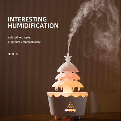 Christmas Tree Style Humidifier with LED Light – Aromatherapy Diffuser for Home & Office Use