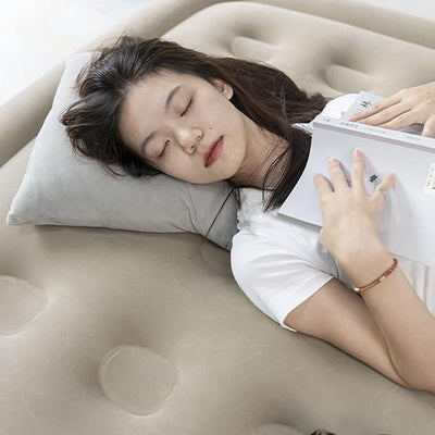 Inflatable Air Mattress with Built-In Pillow – Comfortable, Portable Bed for Travel & Guests