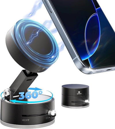 360° Magnetic Wireless Car and Phone Charger Mount with Auto-Clamp & Fast Charging