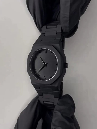 Luxury Black Arabic Dial Watch – Sleek Minimal Design with Timeless Appeal