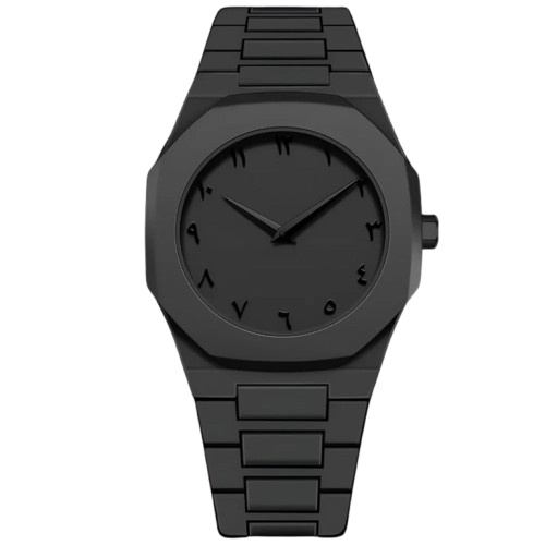 Luxury Black Arabic Dial Watch – Sleek Minimal Design with Timeless Appeal