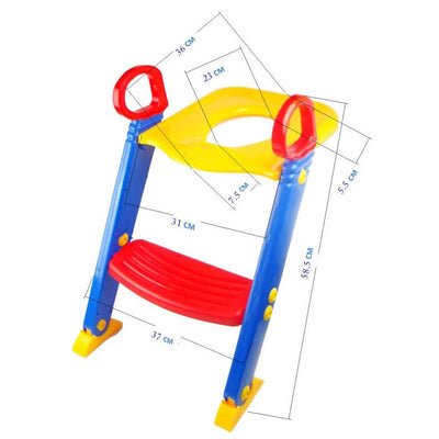 Foldable Kids Potty Training Seat with Ladder – Anti-Slip, Adjustable & Comfortable Design