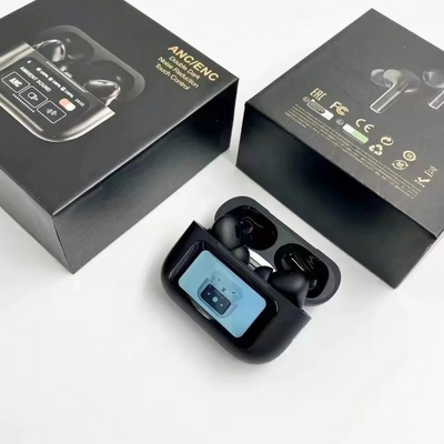 Smart Touchscreen Bluetooth Earbuds with LED Display & Video Player Case