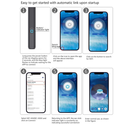 Smart WiFi Visual Ear Cleaner with HD Camera – Safe, Waterproof & Comfortable for Kids and Adults